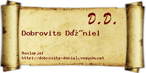 Dobrovits Dániel névjegykártya